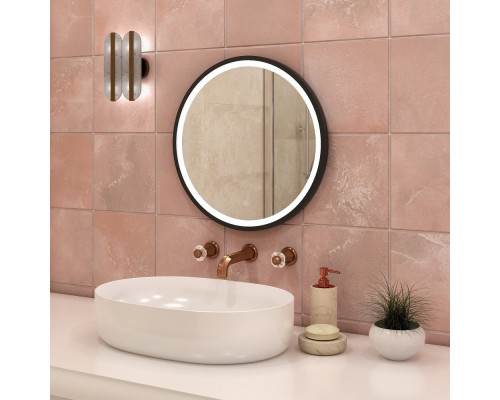 Круглое зеркало с подсветкой для ванной комнаты Стайл Блэк